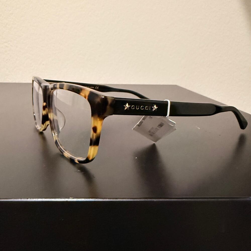 Gucci GG0269OA Tortoiseshell Acetate Rectangular Eyeglasses - Picture 1 of 4
